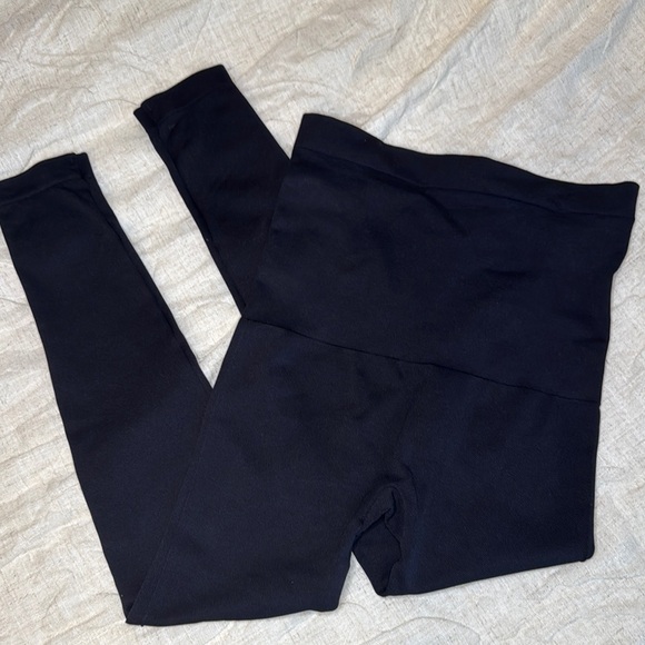 SPANX Pants - SPANX Black Leggings with Stretchy Fabric and Wide Waistband Size M